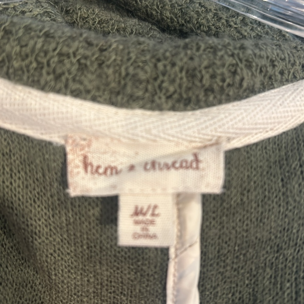 Hem and Thread hooded olive green and terra cotta accents jacket. Size M/L. - Picture 3 of 4